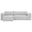 ECKSOFA in Cord Hellgrau  - Hellgrau/Schwarz, MODERN, Kunststoff/Textil (150/245cm) - Carryhome