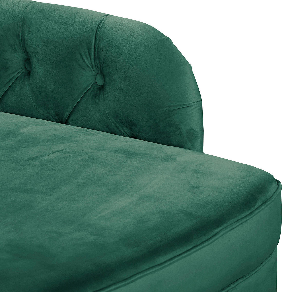 RÉCAMIERE Samt Grün  - Braun/Grün, Design, Holz/Textil (185/93/75cm) - Livetastic