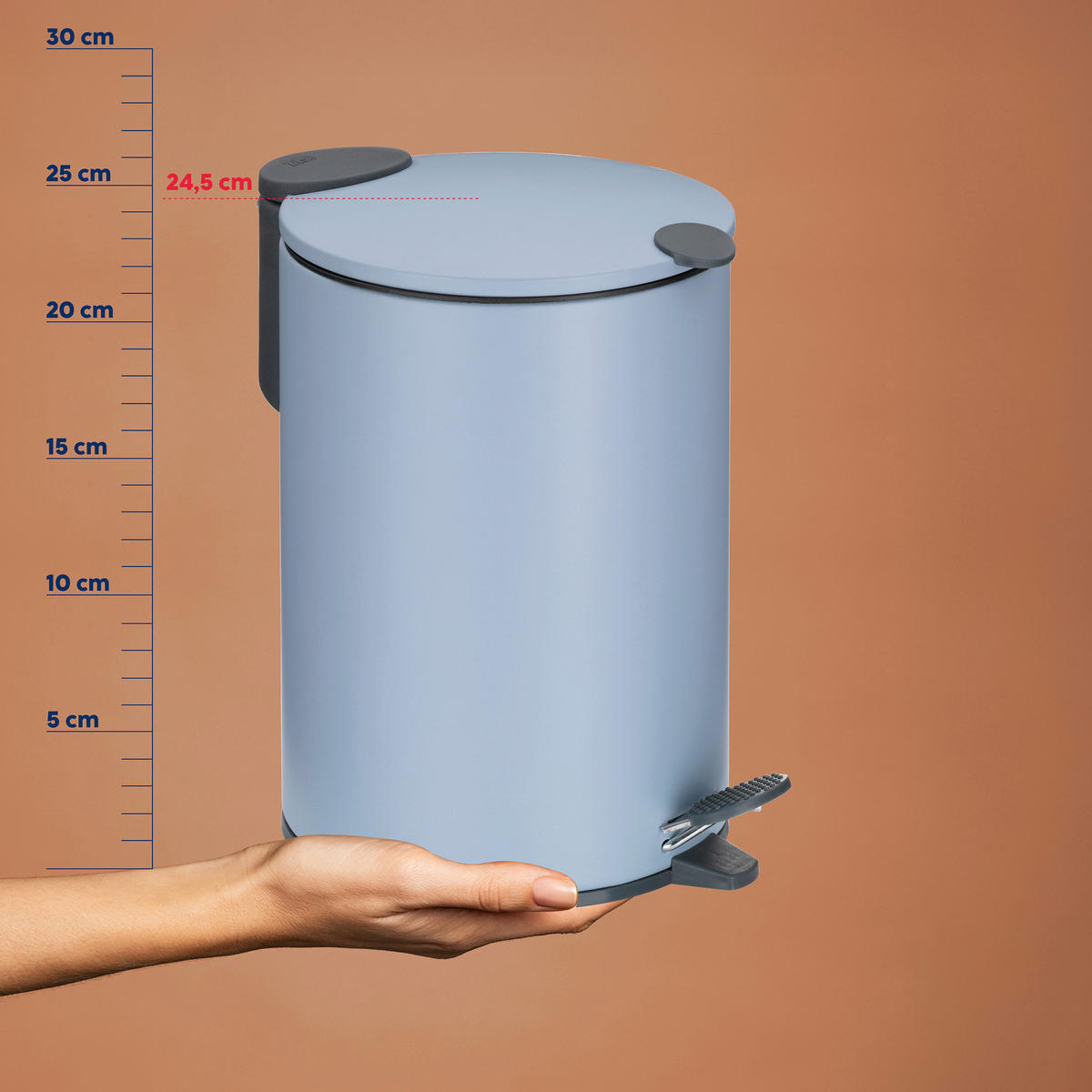 KOSMETIKEIMER MATS 3 L  - Pastellblau/Schwarz, Basics, Kunststoff/Metall (17,0/23,0cm) - Kela