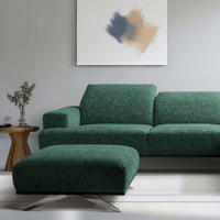HOCKER PORTLAND Struktur Grün  - Chromfarben/Schwarz, Design, Holz/Textil (95/46/80cm) - Livetastic