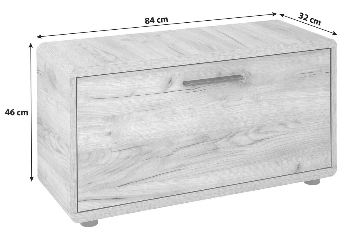 Garderobenbank Fontana B: 84cm - Eichefarben/Schwarz, MODERN, Kunststoff (84/46/32cm) - Boxxx