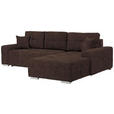 ECKSOFA in Webstoff Dunkelbraun  - Dunkelbraun/Silberfarben, Design, Kunststoff/Textil (280/194cm) - Carryhome