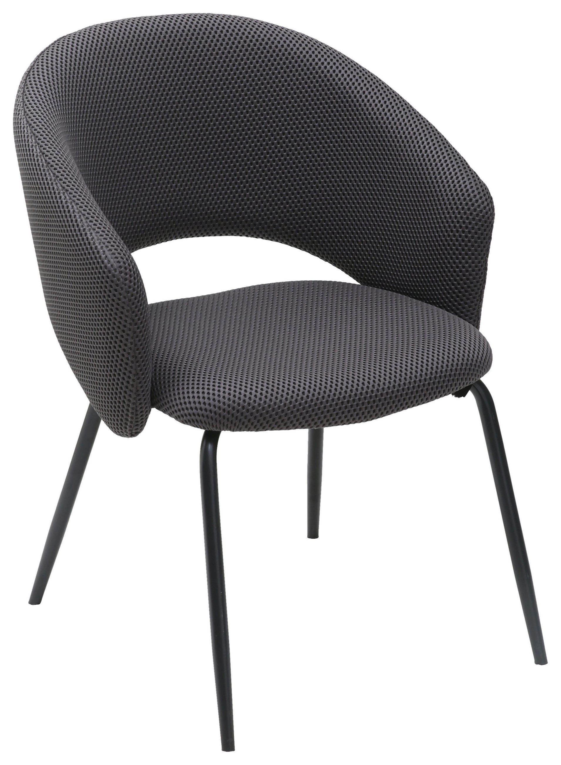 ARMLEHNSTUHL  in Eisen Netzbespannung  - Schwarz/Grau, MODERN, Textil/Metall (58/80/60cm) - MID.YOU