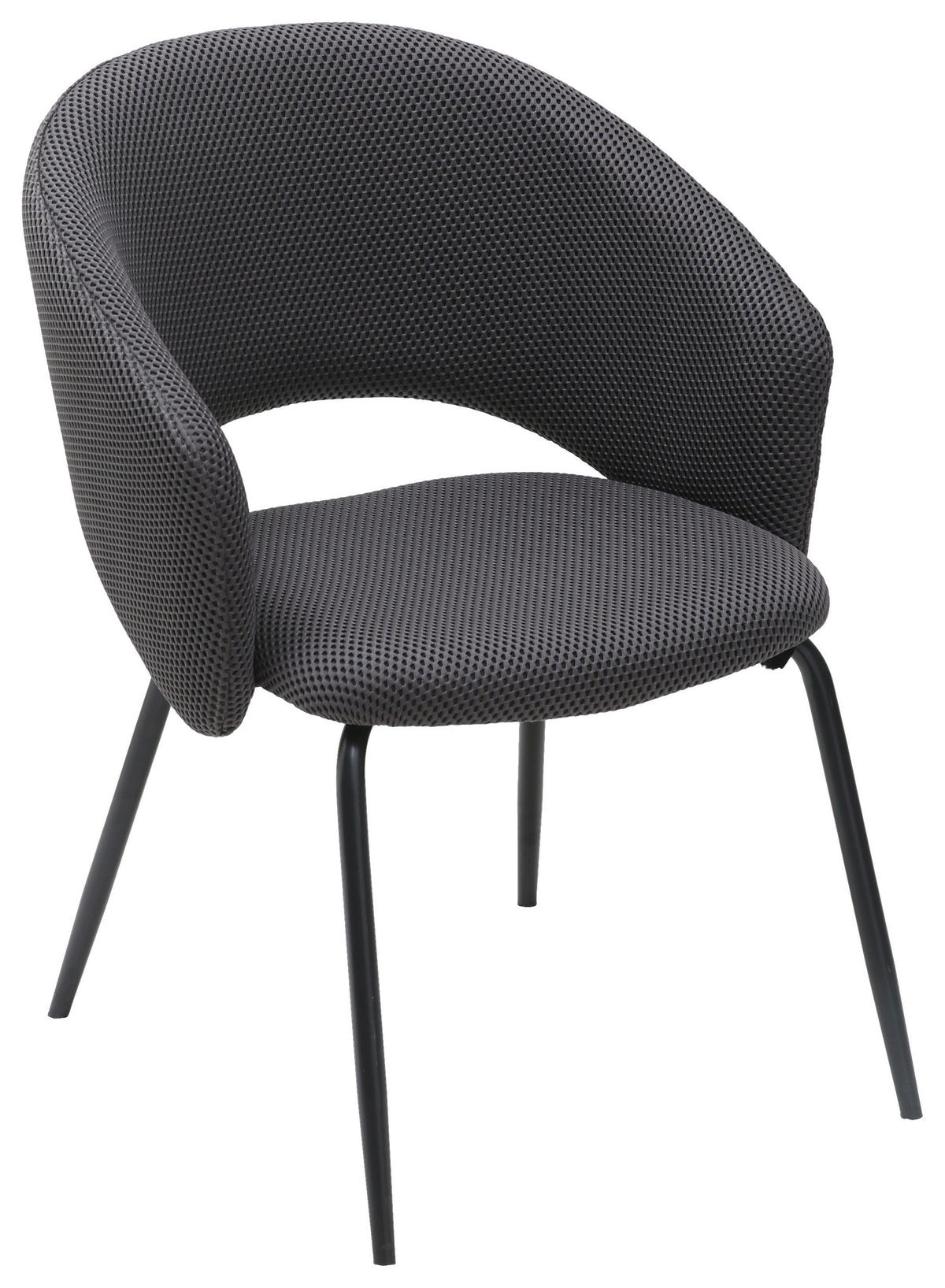 ŽIDLE S PODRUČKAMI, železo, síťovina, šedá - šedá/černá, Moderní, kov/textil (58/80/60cm) - MID.YOU