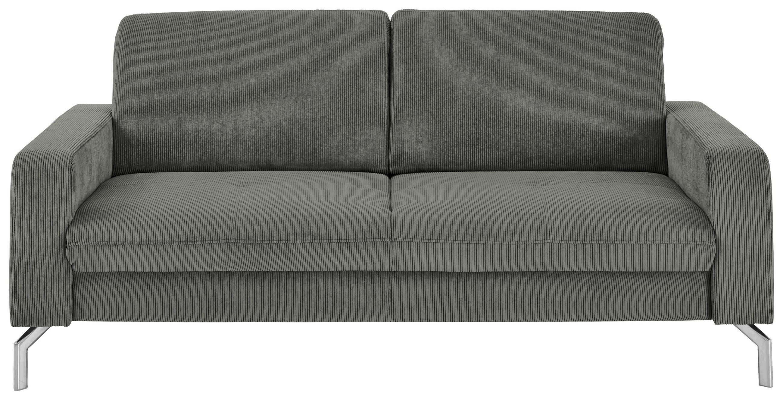 3-SITZER-SOFA Feincord Grau  - Chromfarben/Grau, Design, Textil/Metall (194/87/105cm) - Beldomo Style