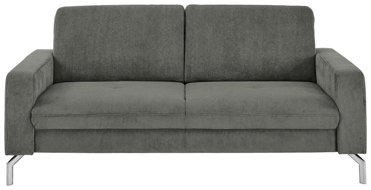 3-SITZER-SOFA Feincord Grau  - Chromfarben/Grau, Design, Textil/Metall (194/87/105cm) - Beldomo Style