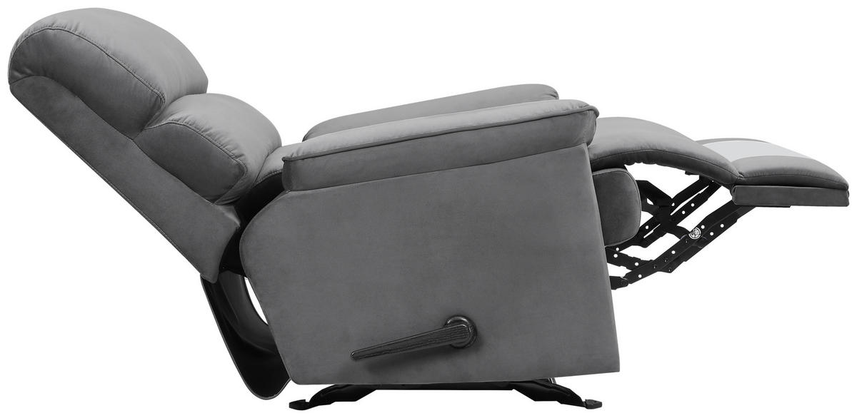 SCHAUKELSTUHL in Samt Dunkelgrau  - Dunkelgrau/Schwarz, MODERN, Textil/Metall (90/105/100cm) - MID.YOU