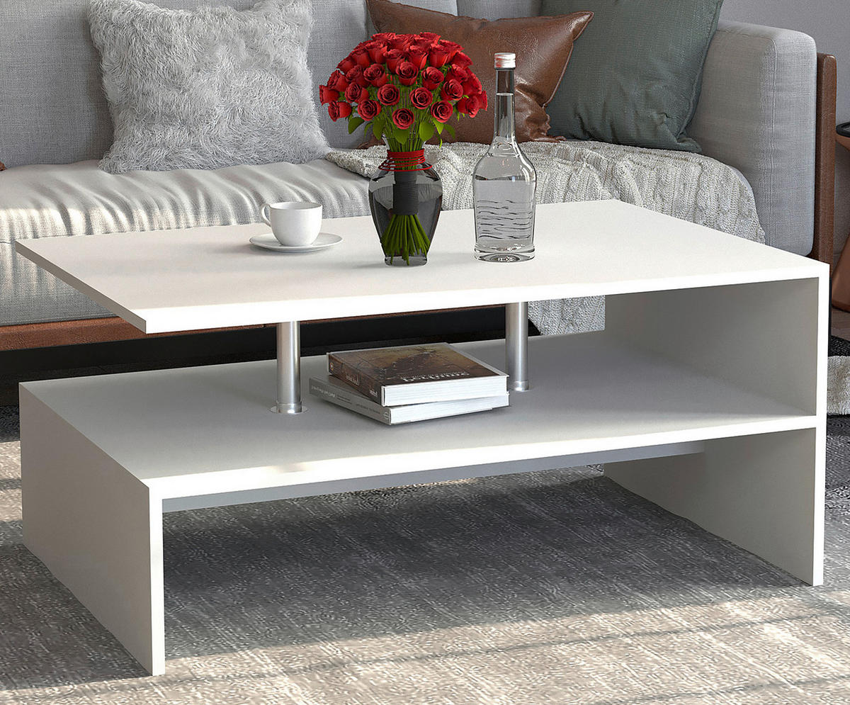 COUCHTISCH in Holzwerkstoff 90/60/42 cm  - Weiss, Design, Holzwerkstoff (90/60/42cm) - MID.YOU