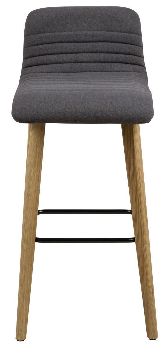 BARHOCKER Mikrofaser Anthrazit, Eichefarben Eiche massiv  - Eichefarben/Anthrazit, KONVENTIONELL, Holz/Textil (44/101/47cm) - Livetastic