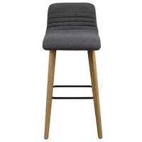 TABURET DE BAR in textil, lemn antracit, culoare lemn stejar  - culoare lemn stejar/antracit, Design, lemn/textil (44/101/47cm) - Livetastic