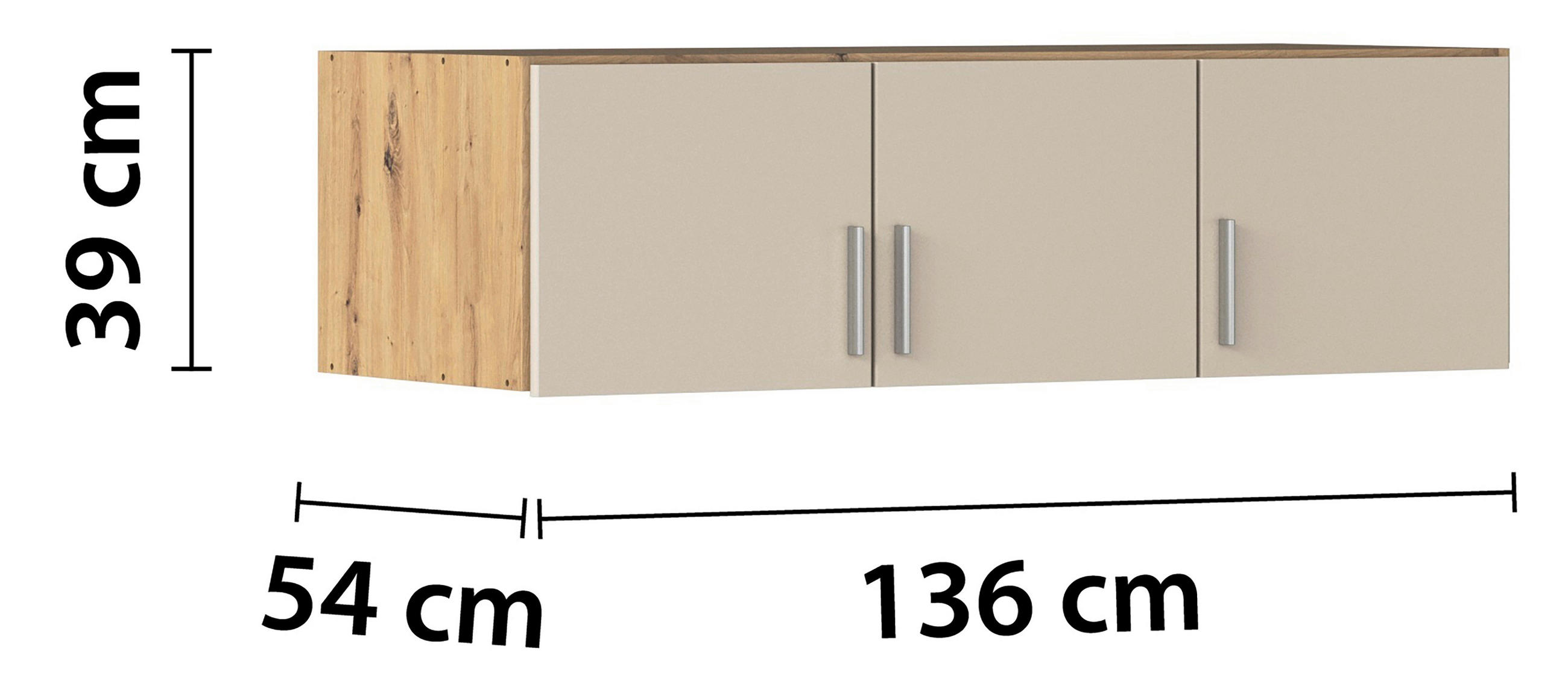 NASTAVEK ZA OMARO - barve aluminija, Moderno, umetna masa/leseni material (136/39/54cm) - Carryhome