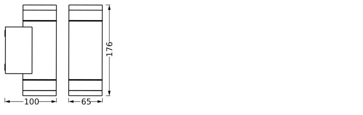 AUßENLEUCHTE 6,5/10/17,6 cm   - Dunkelgrau, Basics, Kunststoff/Metall (6,5/10/17,6cm) - Osram