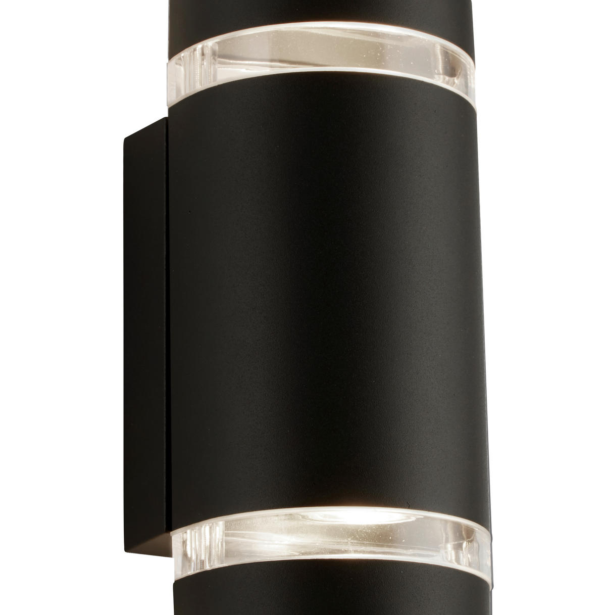 LED-WANDLEUCHTE Match Box  - Klar/Schwarz, Design, Glas/Kunststoff (11/23,5/11cm)