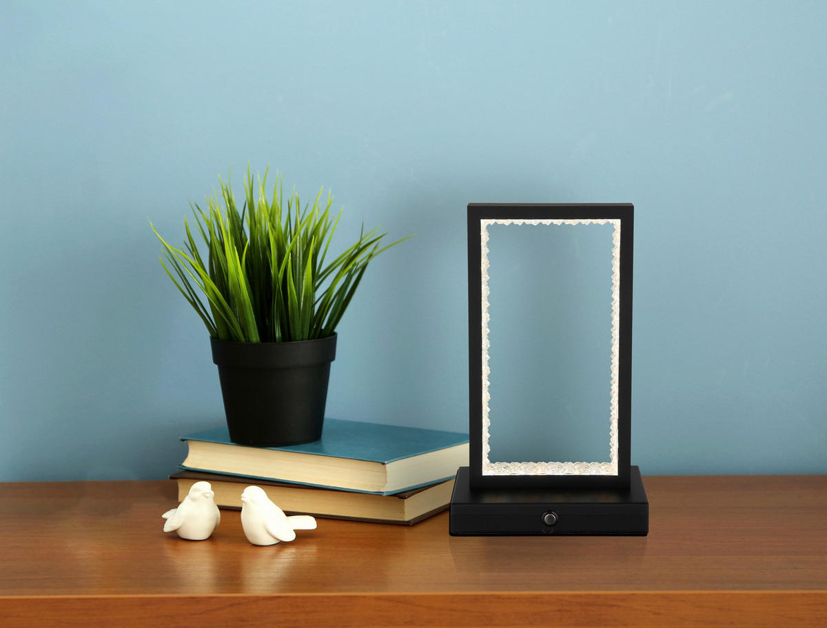 AKKU-TISCHLEUCHTE 14/7,5/23 cm  - Klar/Schwarz, Design, Kunststoff/Metall (14/7,5/23cm) - Globo