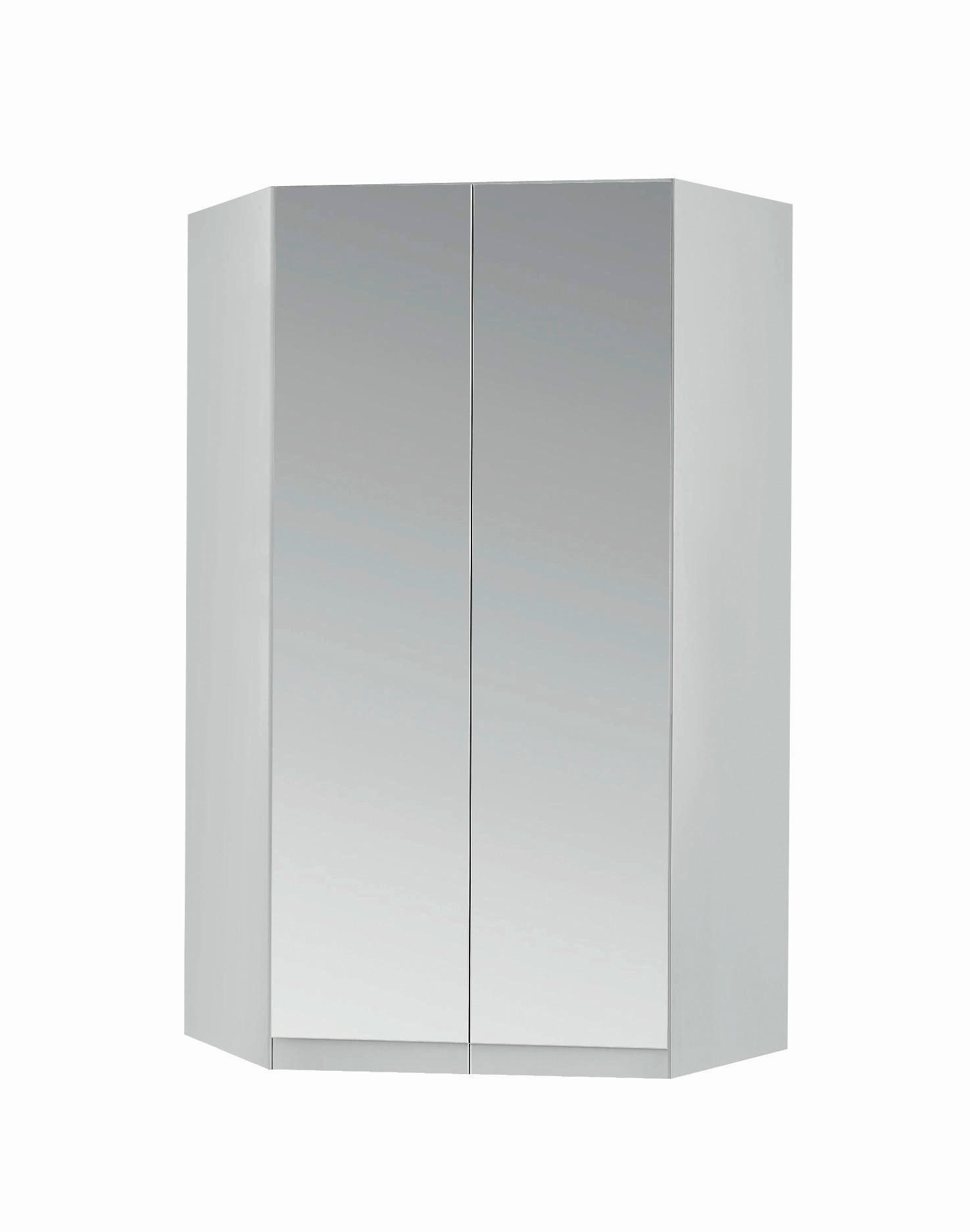 ECKSCHRANK 117/197/117 cm Weiß  - Alufarben/Weiß, Design, Glas/Holzwerkstoff (117/197/117cm) - Carryhome