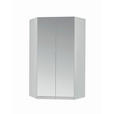 ECKSCHRANK 117/197/117 cm  - Alufarben/Weiß, Design, Glas/Holzwerkstoff (117/197/117cm) - Carryhome