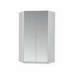 ECKSCHRANK 117/197/117 cm  - Alufarben/Weiß, Design, Glas/Holzwerkstoff (117/197/117cm) - Carryhome