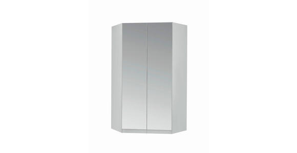 ECKSCHRANK 117/197/117 cm Weiß - Alufarben/Weiß, Design, Glas/Holzwerkstoff (117/197/117cm) - Carryhome