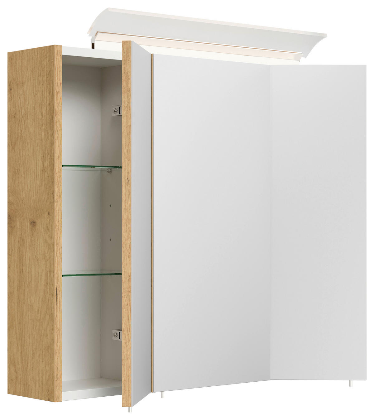 SPIEGELSCHRANK 70/62/17 cm  - Eichefarben, MODERN, Glas/Holzwerkstoff (70/62/17cm) - MID.YOU