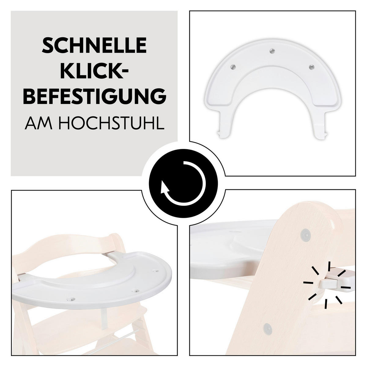 ESS- UND SPIELBRETT Alpha Play Tray  - Weiß, Basics, Kunststoff (43/4/58cm) - Hauck