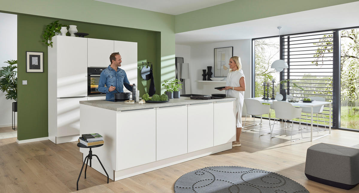 EINBAUKÜCHE   - Weiß, Design, Holzwerkstoff - Dieter Knoll