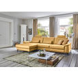 ECKSOFA  in Echtleder Gelb  176/334 cm  - Gelb/Schwarz, Design, Leder/Metall (176/334cm) - Dieter Knoll