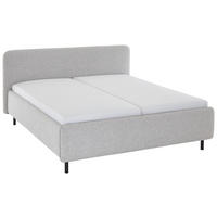 POLSTERBETT 180/200 cm  Grau, Hellgrau  - Birkefarben/Buchefarben, Design, Holz/Textil (180/200cm) - Xora