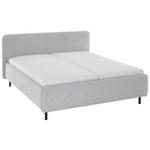 POLSTERBETT Grau, Hellgrau 160/200 cm  - Hellgrau/Schwarz, Design, Textil/Metall (160/200cm) - Xora