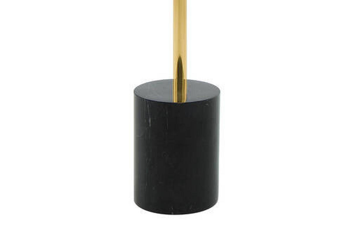 SIDOBORD i metall, glas, sten 44/44/50 cm  - svart/guldfärgad, Modern, metall/glas (44/44/50cm) - Kayoom