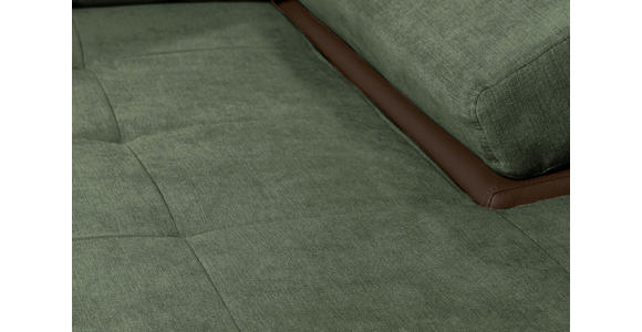 ECKSOFA in Flachgewebe Braun, Olivgrün  - Braun/Olivgrün, Design, Kunststoff/Textil (271/175cm) - Xora