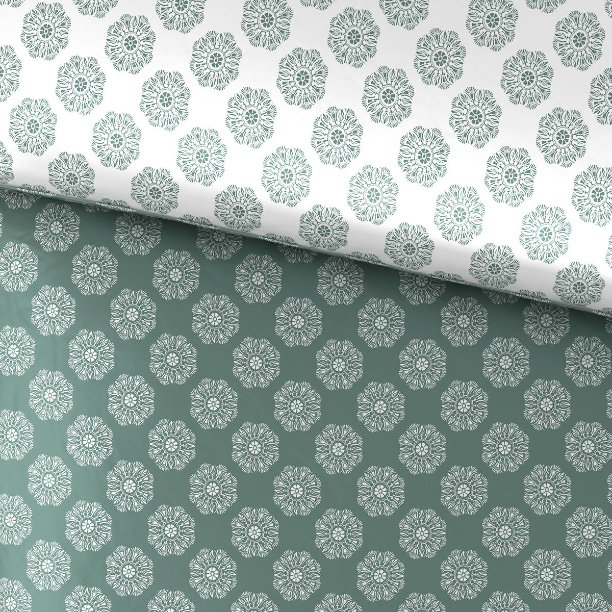 OBOJESTRANSKA POSTELJNINA WYCOM 140/220 cm saten zelena  - zelena, Konvencionalno, tekstil (140/220cm) - Esposa