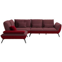 ECKSOFA  in Flachgewebe Rot  250/310 cm  - Rot/Schwarz, Design, Textil/Metall (250/310cm) - Moderano