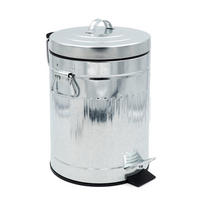 NÁŠĽAPNÝ ODPADKOVÝ KÔŠ, 5 l - farba zinku/čierna, Basics, kov/plast (22/30/26,5cm) - Sadena