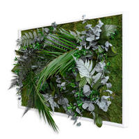 MOOSBILD  - Weiss/Grün, Basics, Naturmaterialien/Holz (100/60/18-22cm)