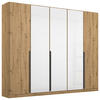 DREHTÜRENSCHRANK in Eiche Artisan, Weiss  - Weiss/Eiche Artisan, Modern, Glas/Holzwerkstoff (225/210/54cm) - Rauch Möbel