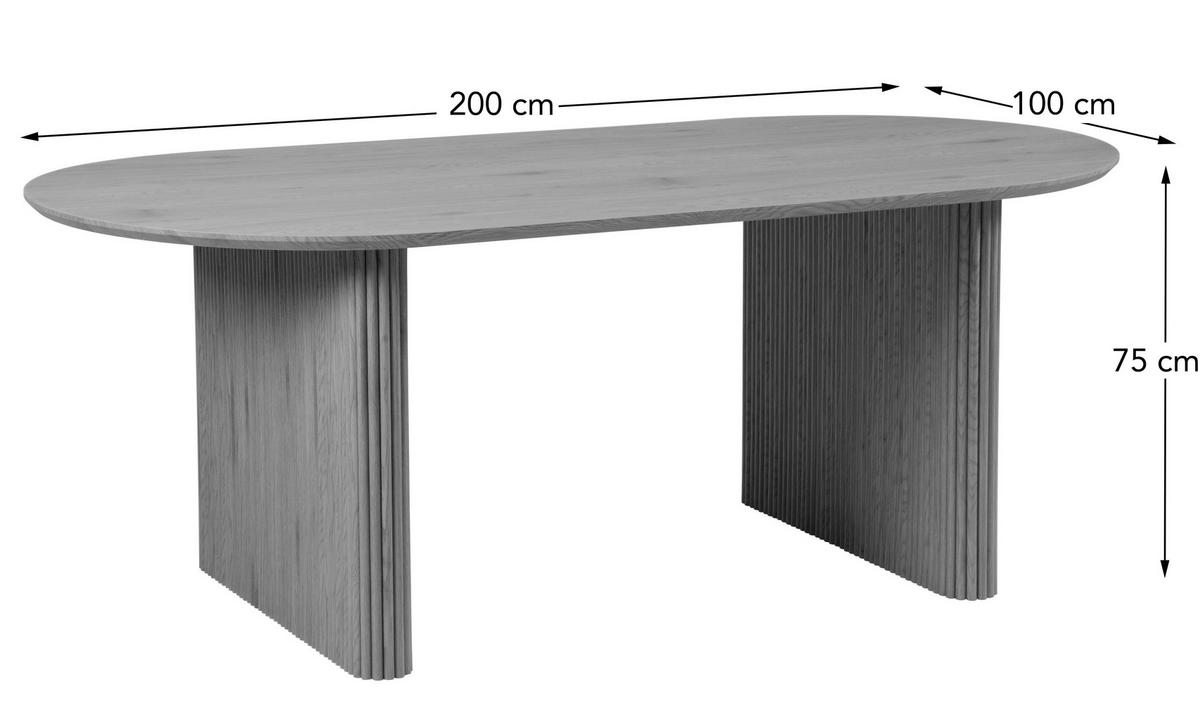 ESSTISCH 200/100/75 cm Nachbildung  Holzwerkstoff oval Eiche Artisan  - Eiche Artisan, MODERN, Holzwerkstoff (200/100/75cm) - MID.YOU