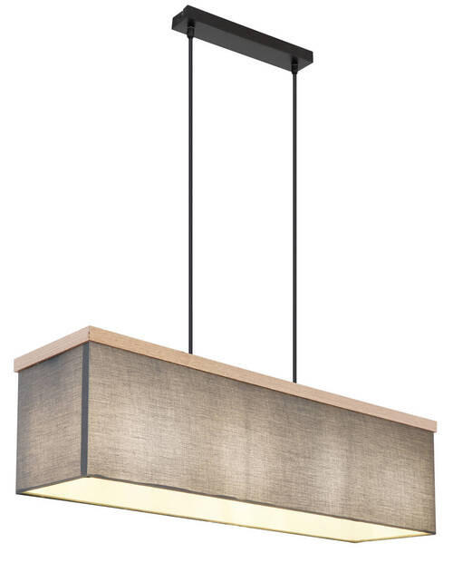 HÄNGELEUCHTE 80/20/120 cm   - Anthrazit/Schwarz, KONVENTIONELL, Holzwerkstoff/Textil (80/20/120cm) - Globo