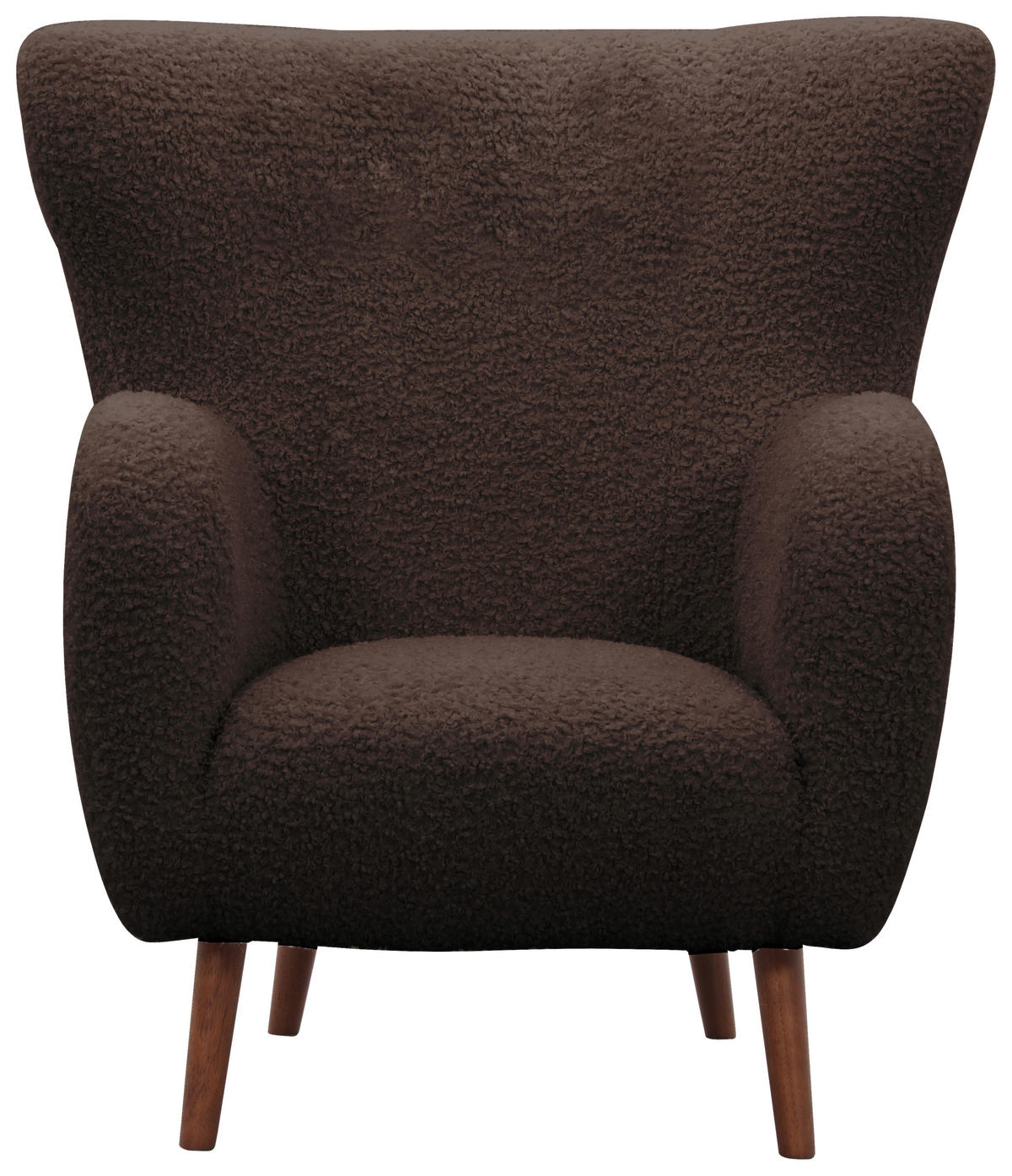 SESSEL in Teddystoff Braun  - Kastanienfarben/Braun, Design, Holz/Textil (90/98/88cm) - Livetastic