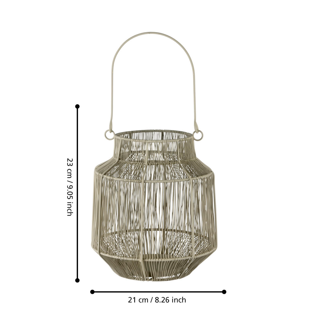 LATERNE - Sandfarben, LIFESTYLE, Metall (21/23cm)