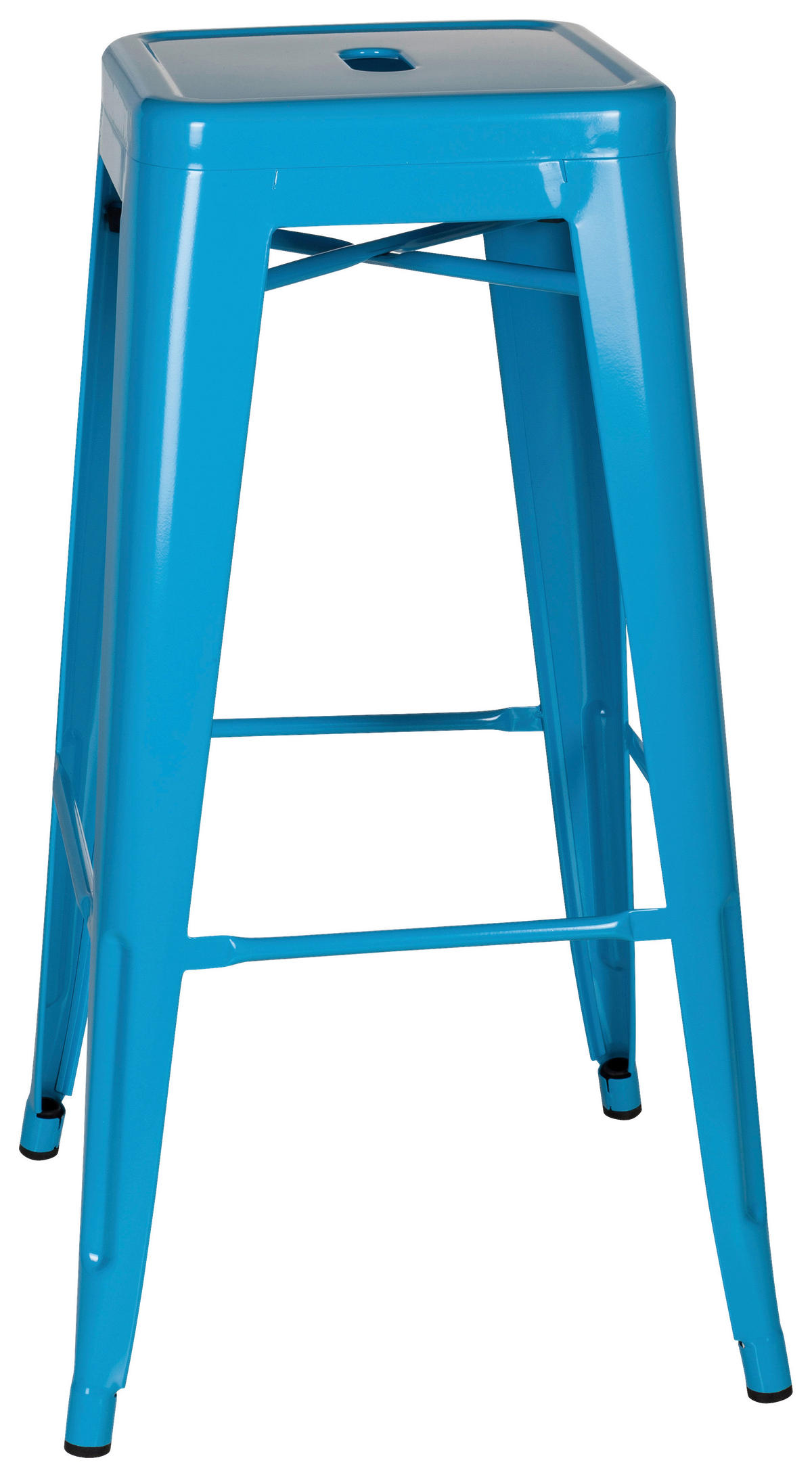 BARHOCKER Hellblau Stahl stapelbar  - Hellblau, Basics, Metall (44/77/44cm) - MID.YOU