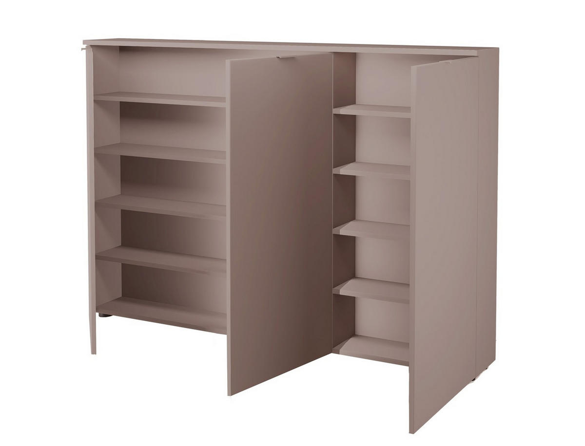 SCHUHSCHRANK  in 150/103/22 cm  - Beige/Schwarz, Design, Holzwerkstoff/Metall (150/103/22cm) - Livetastic