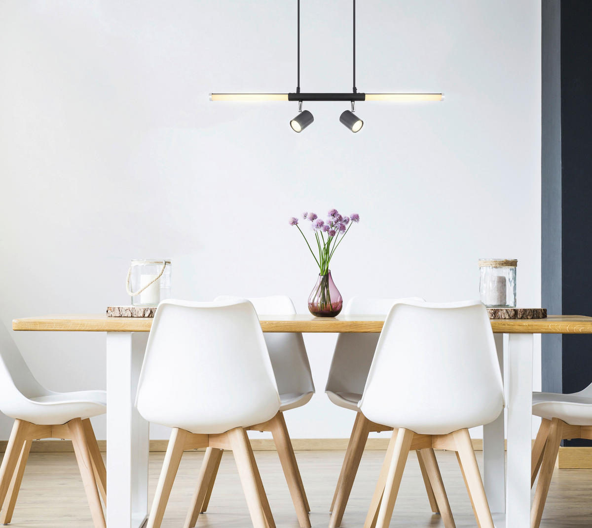 LED SVJETILJKA VISEĆA    80,4/8/120 cm     - boje grafita/boje kroma, Trend, metal/plastika (80,4/8/120cm)