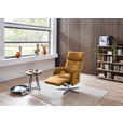 RELAXSESSEL in Leder Currygelb  - Currygelb/Edelstahlfarben, Design, Leder/Metall (70/124/85cm) - Cantus