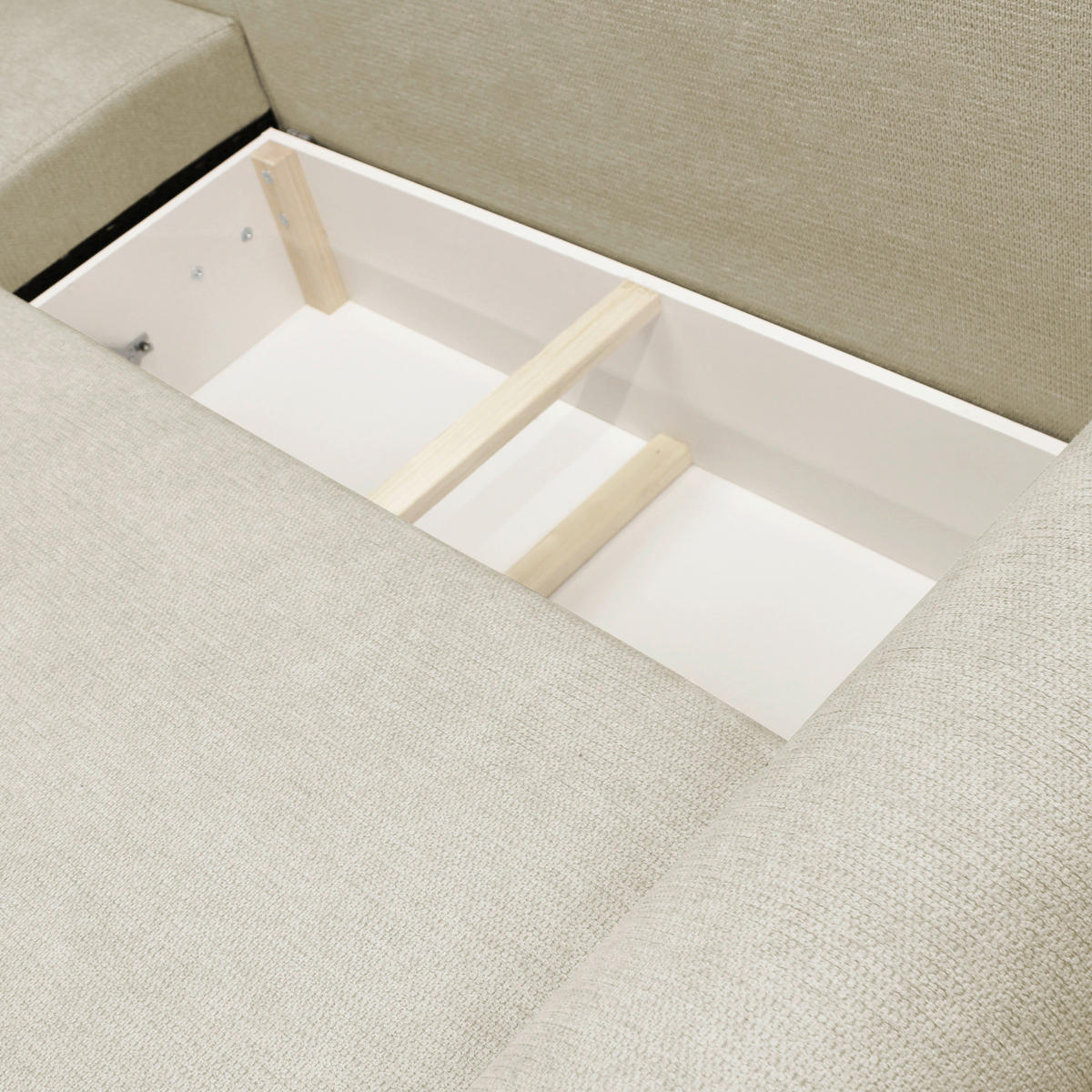 ECKSOFA Beige Struktur  - Beige/Schwarz, Design, Kunststoff/Textil (160/250cm) - MID.YOU