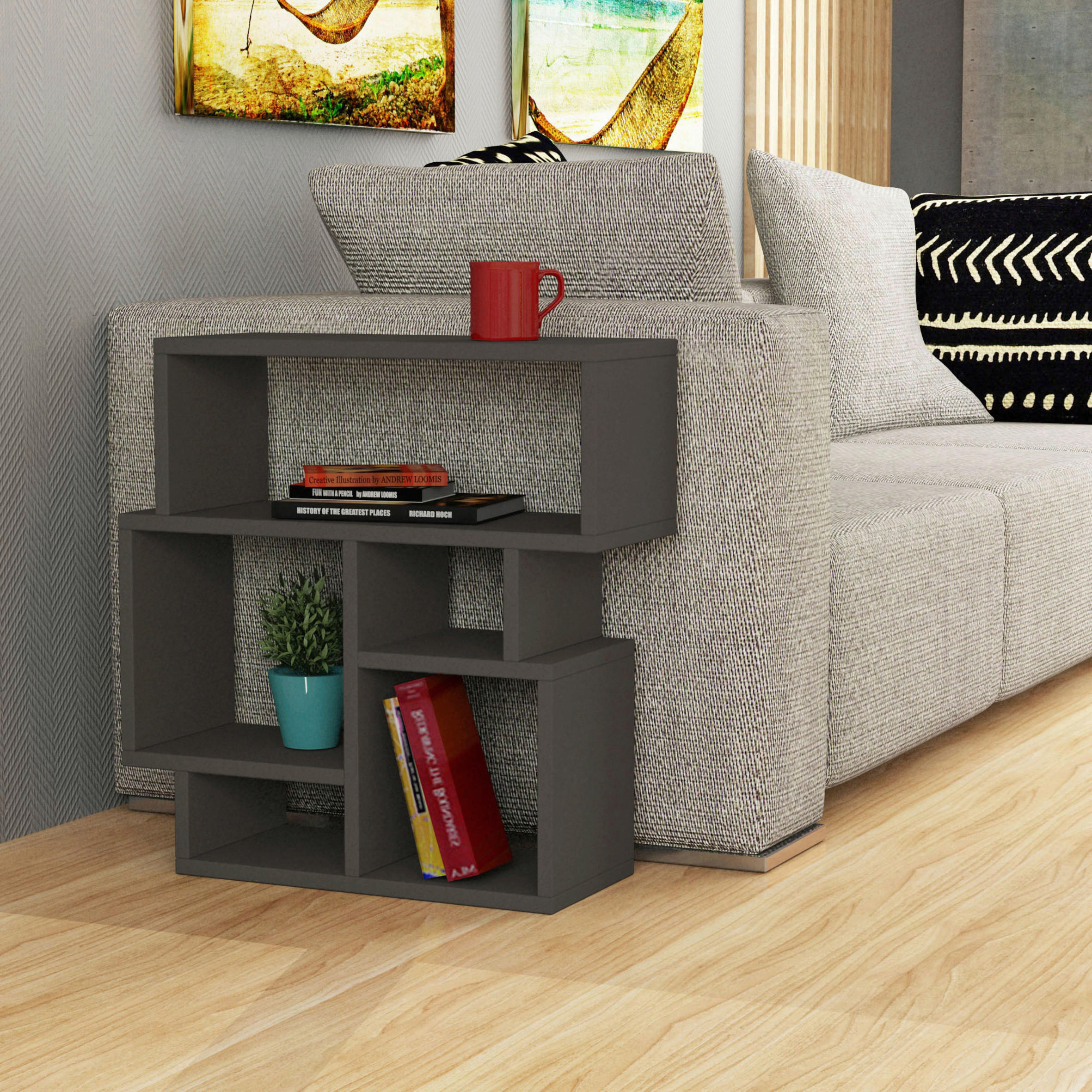 BEISTELLTISCH in Holzwerkstoff 59/22/61 cm  - Anthrazit, Design, Holzwerkstoff (59/22/61cm) - Livetastic