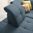 ECKSOFA in Chenille Blau  240/308 cm  - Blau/Schwarz, Design, Textil/Metall (240/308cm) - Xora