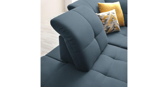 ECKSOFA in Chenille Blau 240/308 cm - Blau/Schwarz, Design, Textil/Metall (240/308cm) - Xora