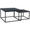 COUCHTISCH in Metall, Holzwerkstoff 80/60/50/40/80/60 cm  - Schwarz, Design, Holzwerkstoff/Metall (80/60/50/40/80/60cm) - MID.YOU