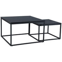 COUCHTISCH in Metall, Holzwerkstoff 80/60/50/40/80/60 cm  - Schwarz, Design, Holzwerkstoff/Metall (80/60/50/40/80/60cm) - MID.YOU