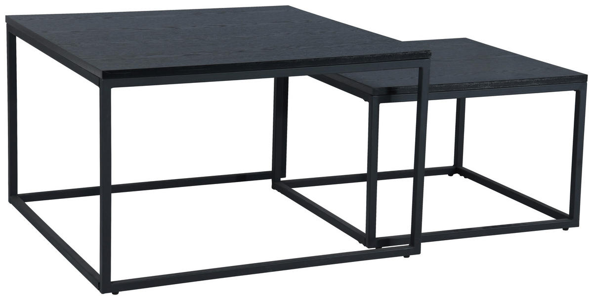 COUCHTISCH in Metall, Holzwerkstoff 80/60/50/40/80/60 cm  - Schwarz, Design, Holzwerkstoff/Metall (80/60/50/40/80/60cm) - MID.YOU